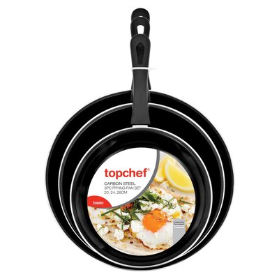 Top Chef Carbon Steel Frypan 3 Piece