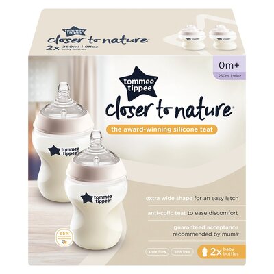Tommee Tippee Closer To Nature Baby Bottle 260ml 2 Pack