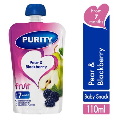 Purity Pouch Pear & Blackberry 110ml from 6 Months