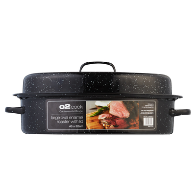O2 Oval Roaster & Lid 43cm
