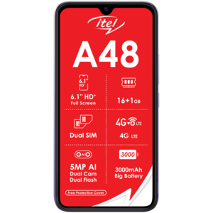 itel A48 Purple Dual SIM Smartphone 6.1-inch 16GB