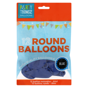Party Thingz Blue Round Balloons 12 Pack