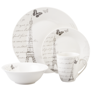 Paris Theme Dinner Set 16 Piece