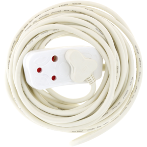 SCE White Two Way Heavy Duty Extension Cord 10m