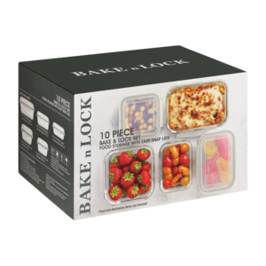 Bake n Lock Food Storage with Easy Snap Lids Set 10 Piece
