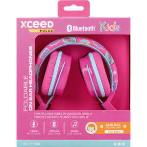 Xceed Pink Kids Foldable Bluetooth Headphones