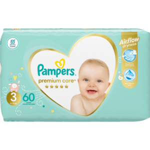 Pampers Premium Care Size 3 6-10kg Diapers 60 Pack