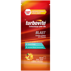 Turbovite Blast Alcohol Free Mango & Orange Flavoured Syrup Sachet 10ml