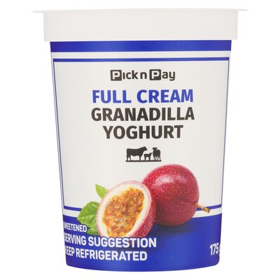 PnP Full Cream Granadilla Flavoured Yoghurt 175g