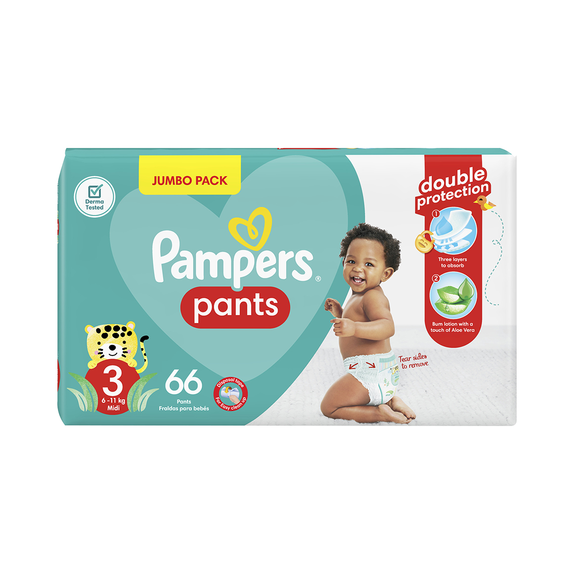 Pampers No 3 Midi (6 - 11 kg) Nappy Pants 66 pk