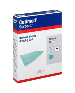 Cutimed Sorbact Dpads 7x9cm 5's