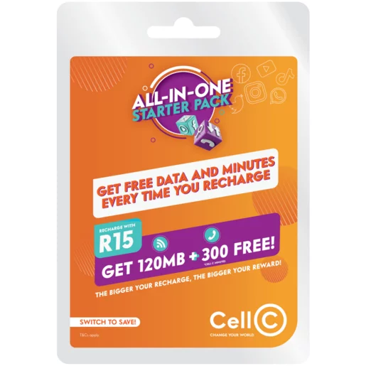 Cell C All-In-One SIM Card Starter Pack