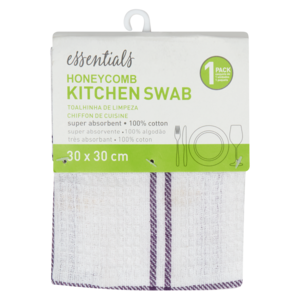 Essentials Honeycomb Kitchen Swab 30 x 30cm (Colour May Vary)