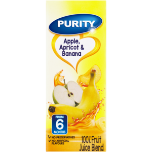 PURITY 100% Apple, Apricot & Banana Baby Fruit Juice Blend 200ml