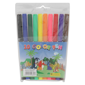 Multicoloured Fibre Pen Set 10 Pack