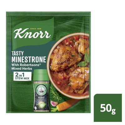 Knorr Tasty Minestrone Soup 2in1 Stew Mix with Robertsons Mixed Herbs 50g