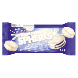 Chelsea Spheres White Chocolate Coated Biscuits 42g