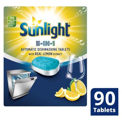 Sunlight 5-In-1 Automatic Dishwashing Tablets 90 Pack